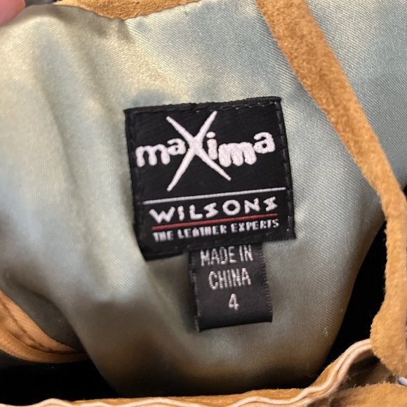 Wilsons Leather Brown A Line Midi Skirt Pockets Sz 4 - Picture 5 of 5